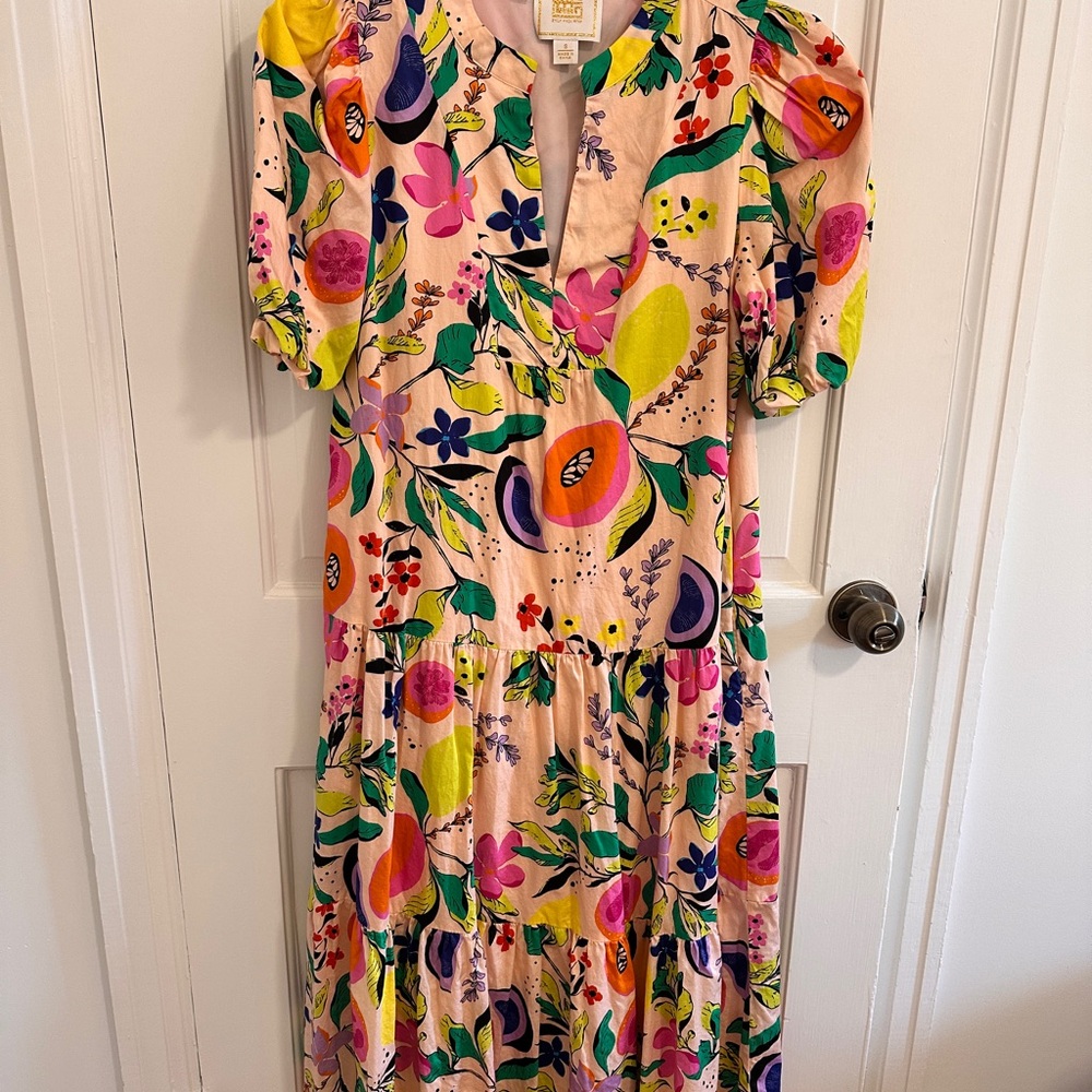 Emily McCarthy Pink Patterned Midi